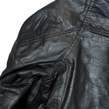 Load image into Gallery viewer, Vintage 90's Classic Basic Genuine Real Black Leather Zip Bomber Jacket