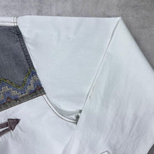 Load image into Gallery viewer, Vintage Canvas Cowboy Western Embroidered White Grey Cotton Long Sleeve Shirt