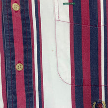 Load image into Gallery viewer, Vintage TOMMY HILFIGER Red Blue White Multi Striped Long Sleeve Button-Up Shirt