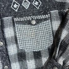 Load image into Gallery viewer, Vintage 90's Embroidered Multi Check Houndstooth Cotton Viscose Long Sleeve Shirt