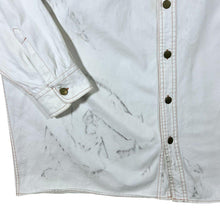 Load image into Gallery viewer, Early 00's Atlas For Men Cowboy Western Embroidered Aztec White Cotton Long Sleeve Shirt