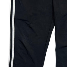 Load image into Gallery viewer, ADIDAS Three Stripe Mini Logo Black Open Leg Tracksuit Bottoms