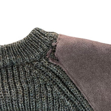 Load image into Gallery viewer, Vintage Woolovers Green British Wool Suede Patch Fisherman Knit Jumper
