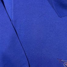 Load image into Gallery viewer, Vintage Compliments Embroidered Centre Motif Blue Collared Sweatshirt