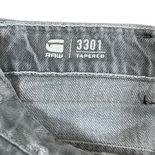 Load image into Gallery viewer, G-STAR RAW "3301 Tapered" Slim Fit Distressed Style Grey Denim Jeans