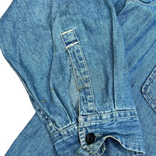 Load image into Gallery viewer, Early 00's CAT Caterpillar Mini Patch Logo Blue Denim Zip Over Shirt