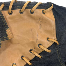 Load image into Gallery viewer, Vintage Cowboy Western Panelled Black Denim Popper Long Sleeve Shirt