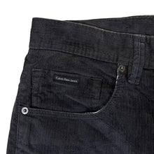 Load image into Gallery viewer, CALVIN KLEIN CK JEANS Charcoal Black Corduroy Cord Straight Leg Trousers