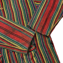 Load image into Gallery viewer, Vintage 90's MADE IN INDIA Multi Colour Blanket Striped Wool Button Collared Sweater Cardigan