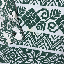 Load image into Gallery viewer, Vintage 90's Claudio C Crazy Abstract Patterned Green White Long Sleeve Cotton Shirt