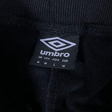 Load image into Gallery viewer, Umbro Classic Logo Tape Black Drawstring Cuffed Tracksuit Bottoms Trousers