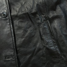 Load image into Gallery viewer, Vintage GENUINE LEATHER Classic Real Black Leather Button Jacket