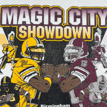 Load image into Gallery viewer, MAGIC CITY SHOWDOWN (2007) Hornets vs. Bulldogs Alabama College Spellout Graphic T-Shirt