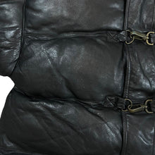 Load image into Gallery viewer, Vintage Genuine Real Black Leather Padded Puffer Jacket Coat