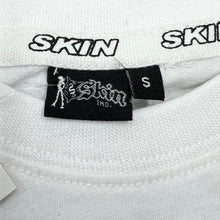Load image into Gallery viewer, Early 00's SKIN INDUSTRIES Gothic Biker Tattoo Y2K Logo Spellout Graphic T-Shirt