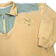 Load image into Gallery viewer, Vintage 90's KLASS Embroidered Floral Rose Flower Motif Colour Block 1/4 Zip Pullover Sweatshirt