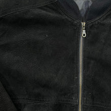 Load image into Gallery viewer, Vintage 90's Genuine Real Black Suede Leather Zip Bomber Jacket