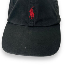 Load image into Gallery viewer, POLO RALPH LAUREN Embroidered Mini Red Pony Logo Faded Black Baseball Cap