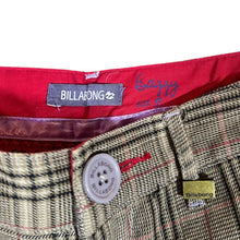 Load image into Gallery viewer, Early 00's BILLABONG "Baggy" Plaid Check Surfer Skater Bead Chain Loose Fit Trousers