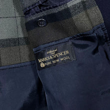 Load image into Gallery viewer, Vintage St Michael Marks & Spencer Check Lined Pure New Wool Bomber Jacket