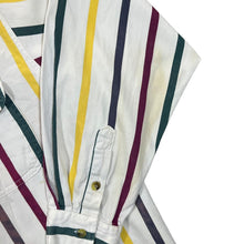Load image into Gallery viewer, Vintage Kensington Road Multi Striped Cotton Distressed Long Sleeve Grandad Collar Shirt