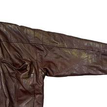 Load image into Gallery viewer, Vintage 90's PEC Genuine Real Burgundy Leather Bomber Jacket