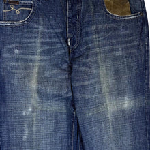 Load image into Gallery viewer, Early 00's LRG LIFTED RESEARCH GROUP Skater Y2K Blue Denim Distressed Straight Leg Jeans