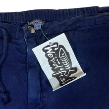 Load image into Gallery viewer, WEIRD FISH Classic Navy Blue Cotton Loose Fit Straight Leg Drawstring Trousers