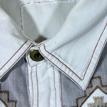 Load image into Gallery viewer, Vintage Forbidden Co. Cowboy Western Embroidered Aztec Pattern White Long Sleeve Shirt