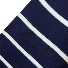 Load image into Gallery viewer, POLO RALPH LAUREN Mini Logo Navy Blue White Striped V-Neck Sweater Jumper