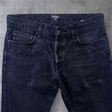 Load image into Gallery viewer, Carhartt WIP "Klondike Pant" Classic Black Denim Regular Tapered Fit Jeans