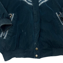 Load image into Gallery viewer, Vintage 90's WUDIPOS Patterned Woven Panel Sherpa Collared Suede Effect Padded Bomber Jacket