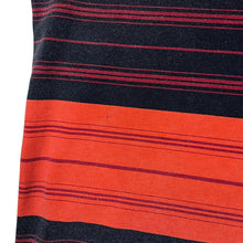 Load image into Gallery viewer, Early 00's MAINE New England Multi Striped Navy Blue Orange V-Neck T-Shirt
