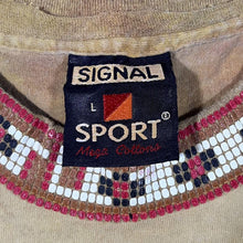 Load image into Gallery viewer, Vintage Signal Sport Native American Aztec Graphic Tea-Stain Effect Single Stitch T-Shirt