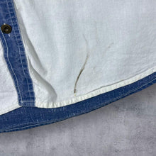 Load image into Gallery viewer, Vintage Embroidered Cowboy Boot Western Blue Denim Long Sleeve Cotton Shirt