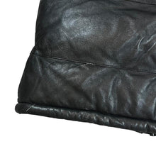 Load image into Gallery viewer, Vintage Genuine Real Black Leather Padded Puffer Jacket Coat