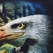 Load image into Gallery viewer, Early 00's WILD Biker Gothic Eagle Wolf Wildlife Graphic Black T-Shirt