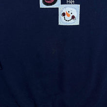 Load image into Gallery viewer, Vintage MC Sportswear Embroidered Christmas Snowman Festive Navy Blue Sweatshirt