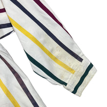 Load image into Gallery viewer, Vintage Kensington Road Multi Striped Cotton Distressed Long Sleeve Grandad Collar Shirt