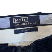 Load image into Gallery viewer, Early 00's POLO RALPH LAUREN "Classic Fit" Navy Blue Corduroy Cord Straight Leg Trousers