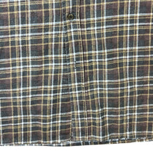 Load image into Gallery viewer, Vintage Basic Concept Brown Grey White Plaid Check Long Sleeve Cotton Flannel Shirt