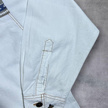 Load image into Gallery viewer, Vintage Forbidden Co. Cowboy Western White Blue Long Sleeve Cotton Shirt