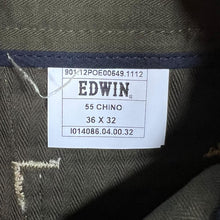 Load image into Gallery viewer, EDWIN "55 Chino" Classic Beige Straight Leg Cotton Chino Trousers