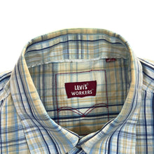 Load image into Gallery viewer, Vintage Levi's Workers Blue Yellow White Check Cowboy Western Popper Long Sleeve Shirt