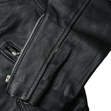 Load image into Gallery viewer, Vintage 90's SARDAR Made In England Genuine Real Black Leather Cafe Racer Biker Jacket