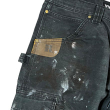 Load image into Gallery viewer, WRANGLER Riggs Workwear Classic Black Cargo Carpenter Distressed Trousers