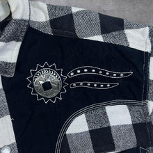 Load image into Gallery viewer, Vintage John Baner Cowboy Western Black White Plaid Check Long Sleeve Flannel Shirt