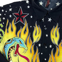 Load image into Gallery viewer, Early 00's Fishbone Hip Hop Y2K Gothic Biker All-Over Print Layered Long Sleeve Shirt