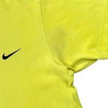 Load image into Gallery viewer, Vintage Nike Black Label Basic Embroidered Mini Swoosh Logo Yellow Cotton T-Shirt