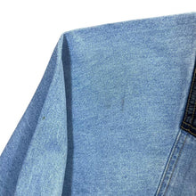 Load image into Gallery viewer, Vintage Arizona Cowboy Western Faux Leather Panel Blue Denim Popper Long Sleeve Shirt